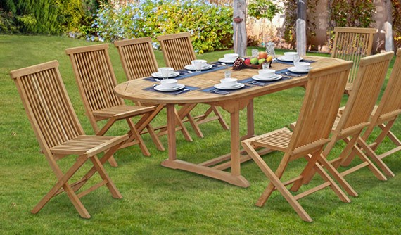 Ashdown Folding Teak Patio Dining Sets