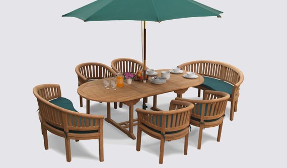 Wimbledon Teak Banana Dining Sets
