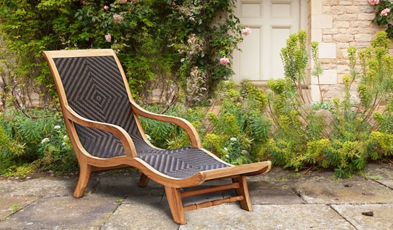 Riviera Teak & Rattan Lounger