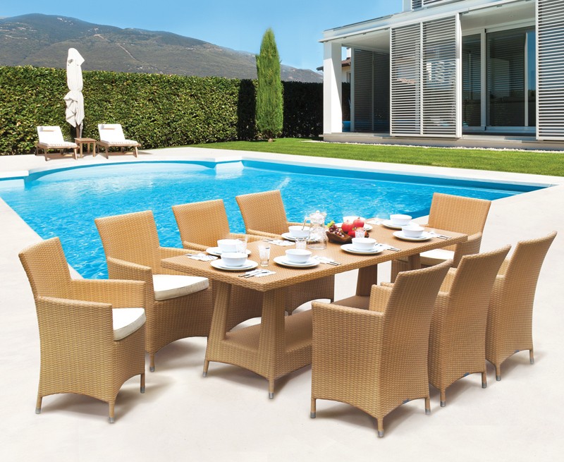 Rattan Dining Table & Chairs | Poly Rattan Garden Dining Sets - Corido