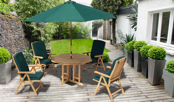 Teak Octagon Dining Table Sets
