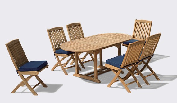 Patio Teak Dining Sets with Side Chairs