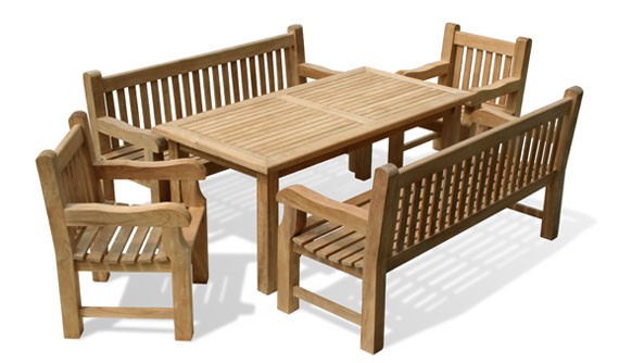 Teak Dining Table Sets with Benches