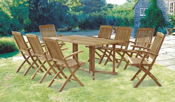 8 Seater Teak Outdoor Dining Sets