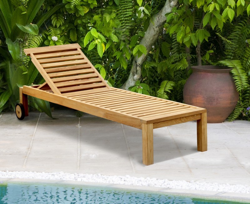 Brompton Teak Wood Sun Loungers