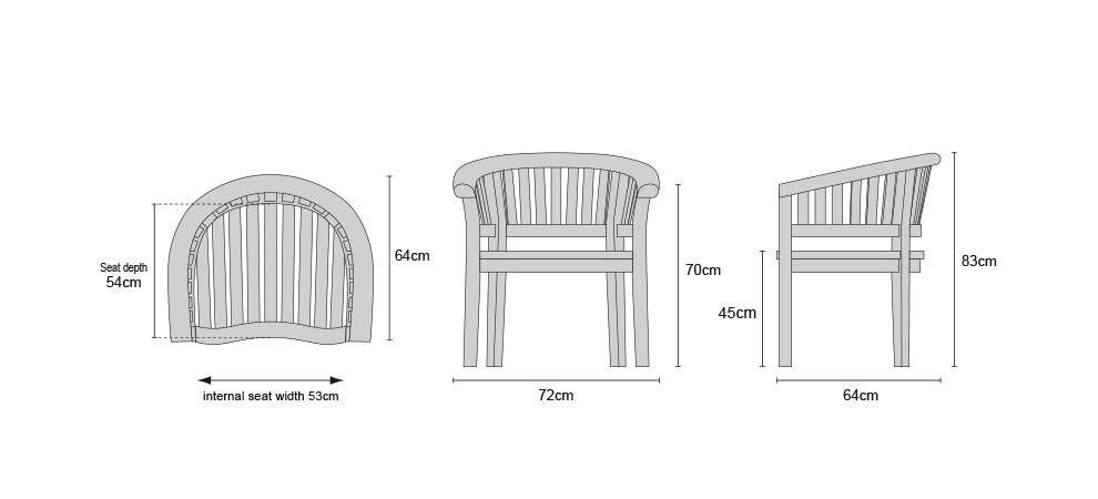 Contemporary Armchairs - Dimensions