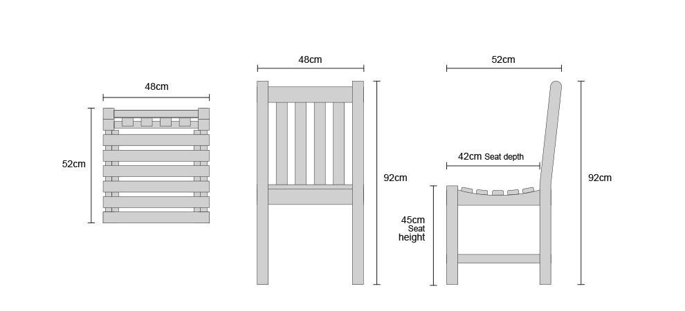 Windsor Side Chair - Dimensions