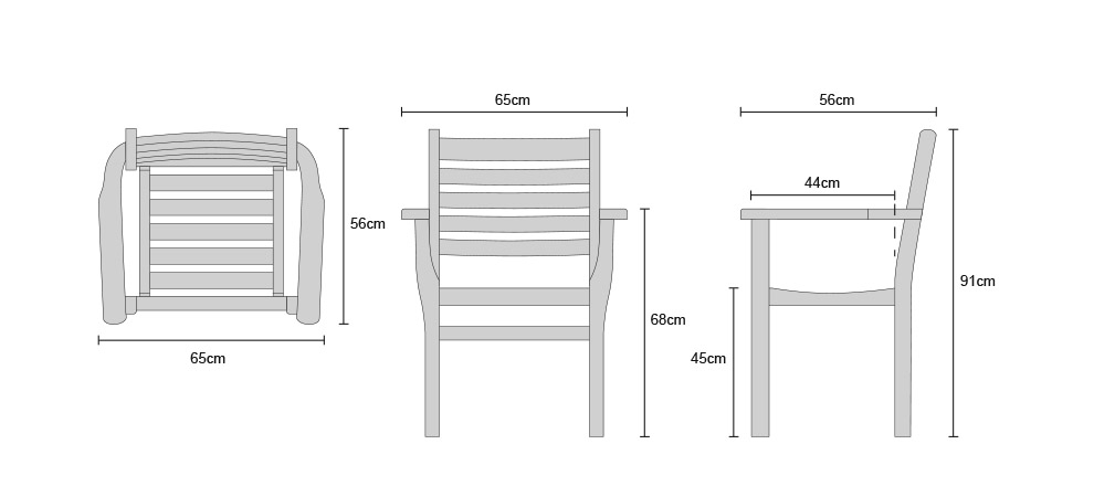 Yale Stacking Chair - Dimensions