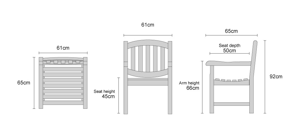 Ascot Oval Back Teak Garden Chair