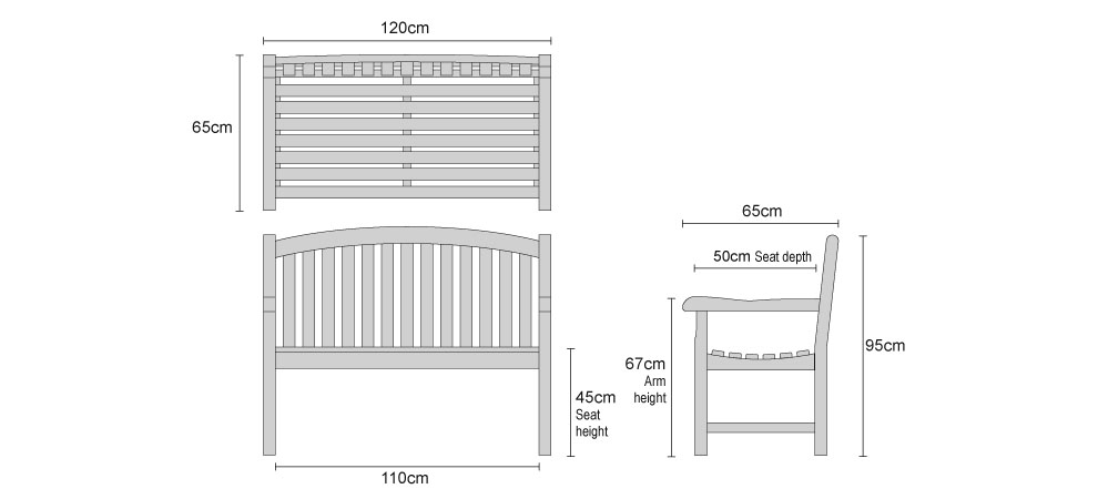 Clivedon Garden Bench 1.2m