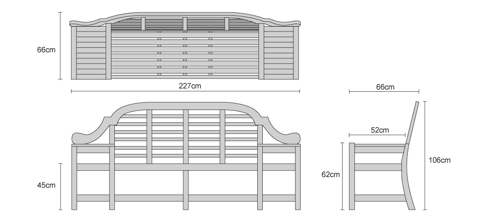 Cheltenham Teak Decorative Bench 227