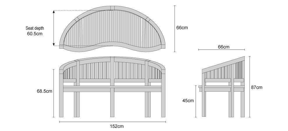 Teak Banana Bench