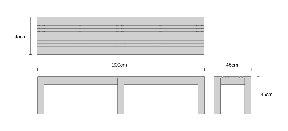 Chichester Teak 2m Backless Bench