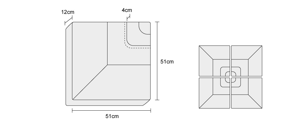 Fillable Cantilever Parasol Base Weights - Set of Four - 90kg