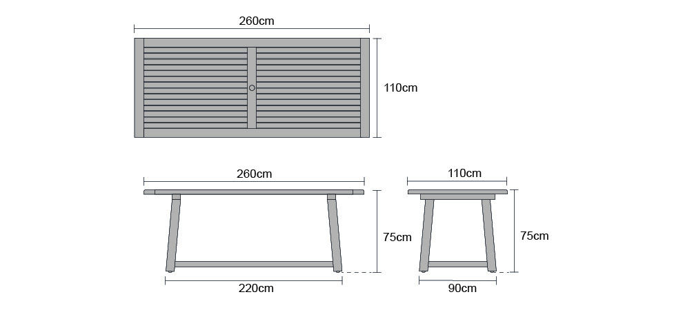 teak trestle table