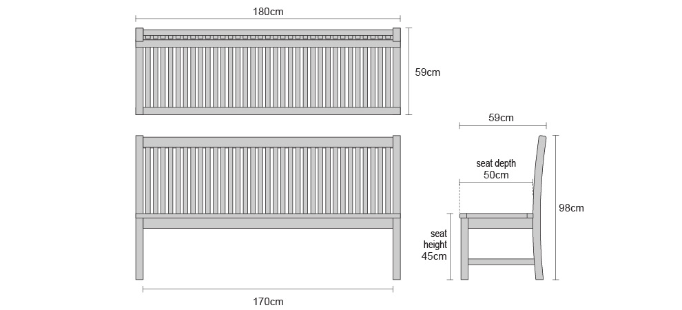 teak dining benches