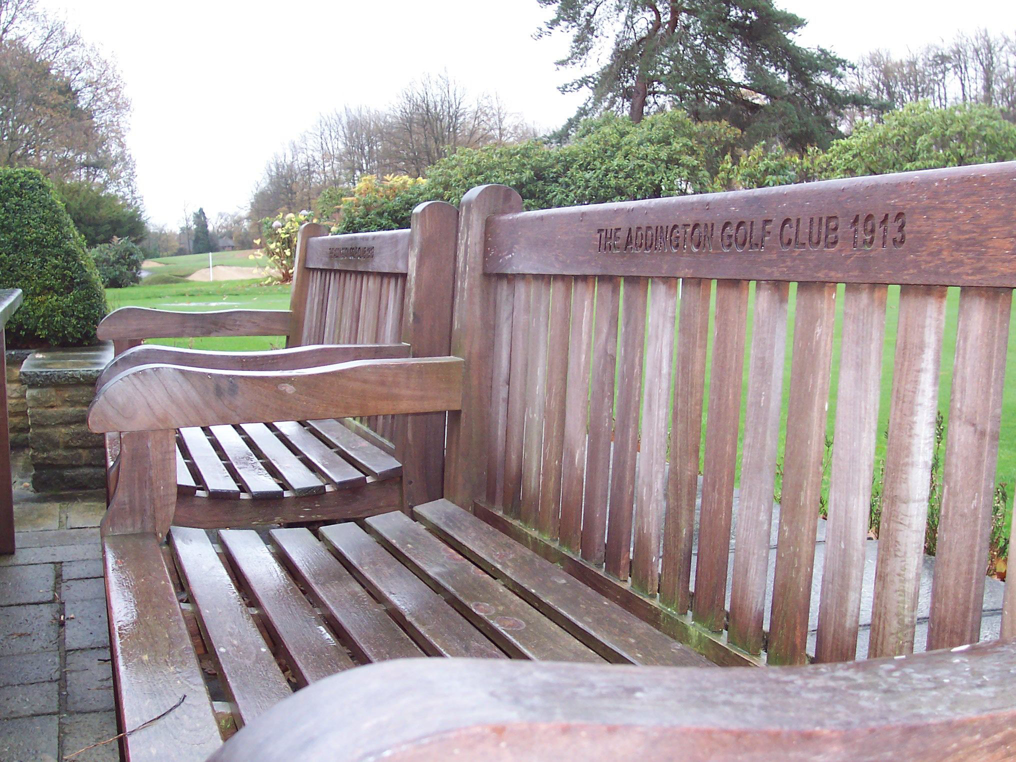 Bench rain addington golf club