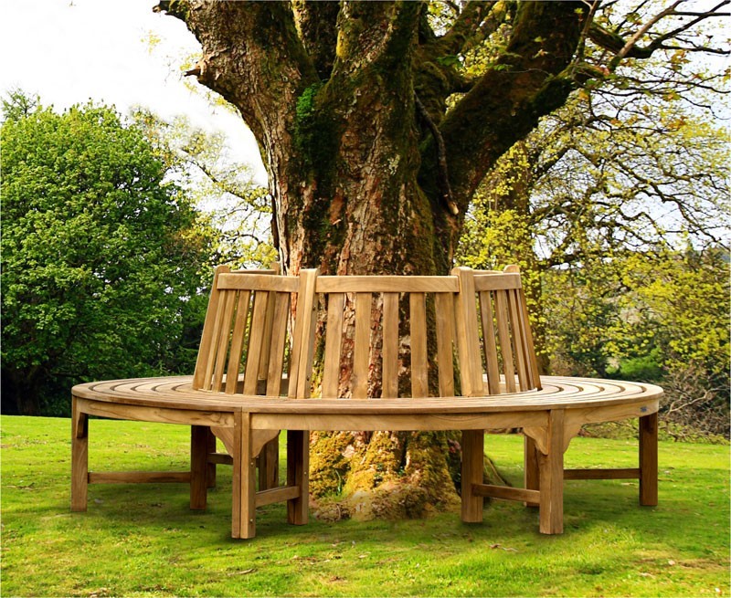 Teak circular tree seat