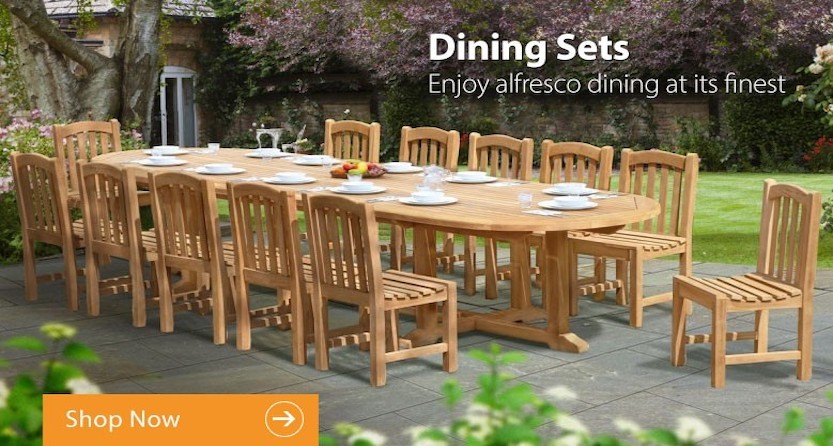 Corido Luxury Teak Garden Furniture, Wooden Garden Table And Chair Set Uk