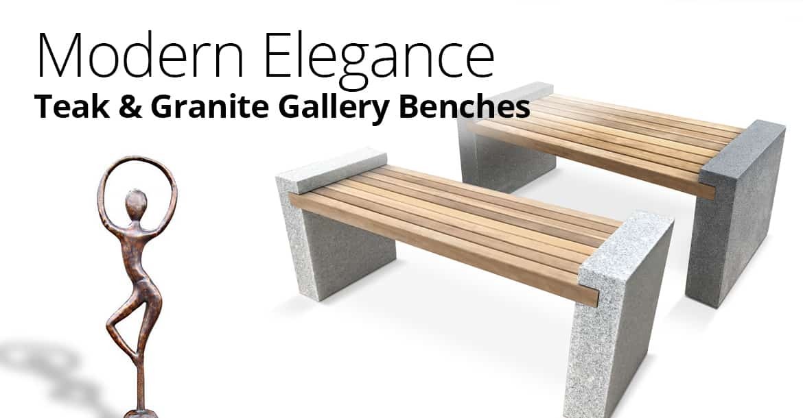 Modern Elegance With Our New Teak and Granite Benches